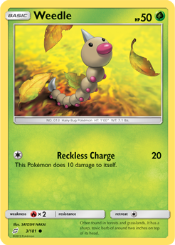 Weedle 3/181 Pokémon card from Team Up for sale at best price