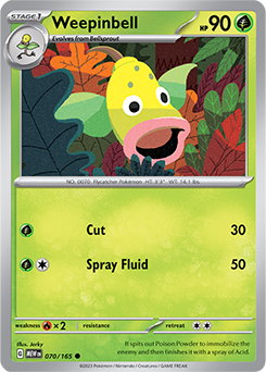 Weepinbell 70/165 Pokémon card from 151 for sale at best price