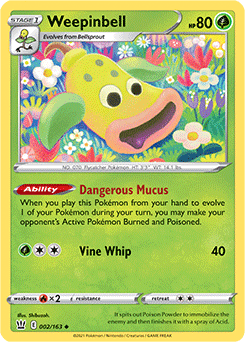Weepinbell 2/163 Pokémon card from Battle Styles for sale at best price