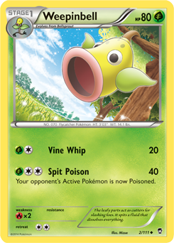 Weepinbell 2/111 Pokémon card from Furious Fists for sale at best price