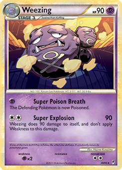 Rare Pokémon card Weezing 38/95 from Call of Legends expansion