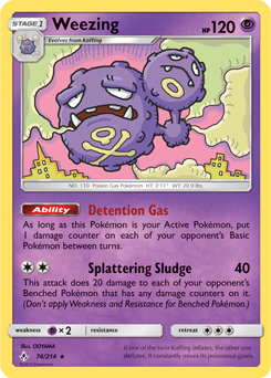 Weezing 74/214 Pokémon card from Unbroken Bonds for sale at best price