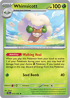 Whimsicott 15/162 Pokémon card from Temporal Forces for sale at best price