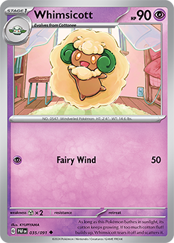 Whimsicott 35/91 Pokémon card from Paldean fates for sale at best price