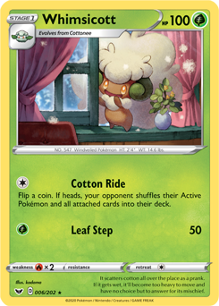 Whimsicott 6/202 Pokémon card from Sword & Shield for sale at best price