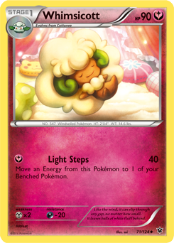 Uncommon Pokémon card Whimsicott 71/124 from Fates Collide expansion