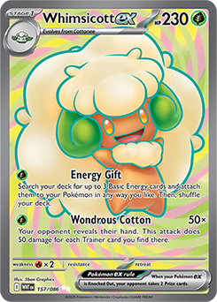 Ultra rare Pokémon card Whimsicott ex 157/86 from White Flare expansion