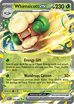Double rare Pokémon card Whimsicott ex 5/86 from White Flare expansion