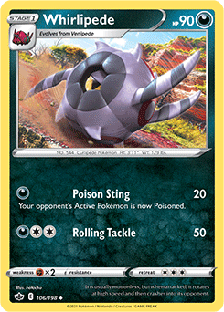 Whirlipede 106/198 Pokémon card from Chilling Reign for sale at best price