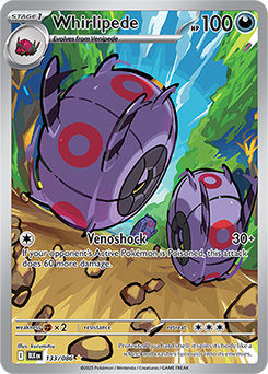 Illustration rare Pokémon card Whirlipede 133/86 from Black Bolt expansion