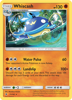 Whiscash 71/145 Pokémon card from Guardians Rising for sale at best price