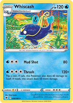 Uncommon Pokémon card Whiscash 036/189 from Astral Radiance expansion
