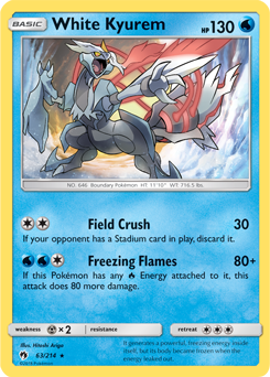 White Kyurem 63/214 Pokémon card from Lost Thunder for sale at best price
