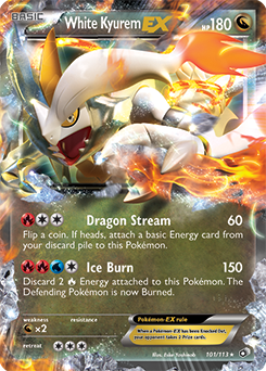 Carte Pokémon White Kyurem EX 101/113 de la série Legendary Treasures en vente au meilleur prix