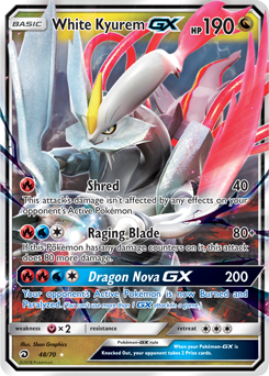 White Kyurem GX 48/70 Pokémon card from Dragon Majesty for sale at best price