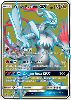 Promo Pokémon card White Kyurem GX SM141 from Sun and Moon Promos expansion