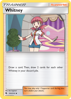 Uncommon Pokémon card Whitney 193/214 from Lost Thunder expansion