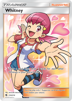 Full Art Trainer Pokémon card Whitney 214/214 from Lost Thunder expansion