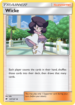 Uncommon Pokémon card Wicke 127/147 from Burning Shadows expansion