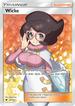 Full Art Trainer Pokémon card Wicke 147/147 from Burning Shadows expansion