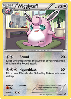 Rare Pokémon card Wigglytuff 79/99 from Next Destinies expansion