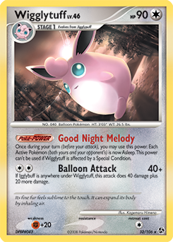 Rare Pokémon card Wigglytuff 32/106 from Great Encounters expansion