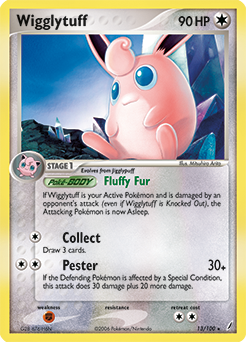 Rare Holo Pokémon card Wigglytuff 13/100 from Ex Crystal Guardians expansion