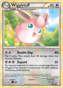 Uncommon Pokémon card Wigglytuff 56/123 from HeartGold SoulSilver expansion