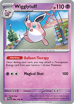 Rare Pokémon card Wigglytuff 084/193 from Paldea Evolved expansion