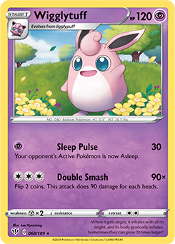 Rare Pokémon card Wigglytuff 68/189 from Darkness Ablaze expansion