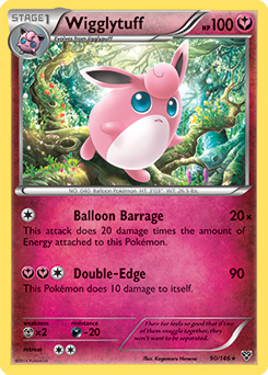Rare Pokémon card Wigglytuff 90/146 from X&Y expansion