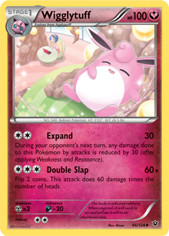 Uncommon Pokémon card Wigglytuff 66/124 from Fates Collide expansion