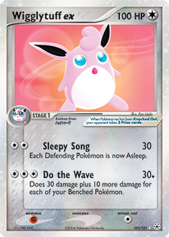 Pokémon ex Pokémon card Wigglytuff EX 101/101 from Ex Hidden Legends expansion