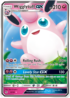 Pokémon GX Pokémon card Wigglytuff GX 42/68 from Hidden Fates expansion