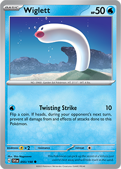 Common Pokémon card Wiglett 055/198 from Scarlet & Violet expansion