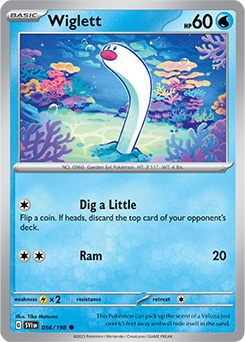 Common Pokémon card Wiglett 056/198 from Scarlet & Violet expansion