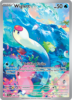 Illustration rare Pokémon card Wiglett 206/198 from Scarlet & Violet expansion