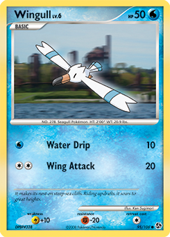 Common Pokémon card Wingull 95/106 from Great Encounters expansion