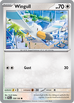 Common Pokémon card Wingull 158/193 from Paldea Evolved expansion