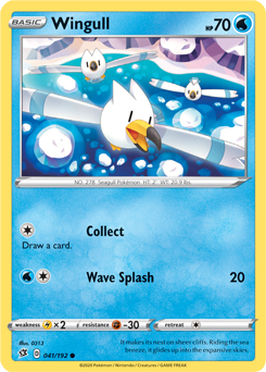 Common Pokémon card Wingull 41/192 from Rebel Clash expansion