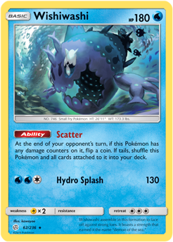 Wishiwashi 62/236 Pokémon card from Cosmic Eclipse for sale at best price