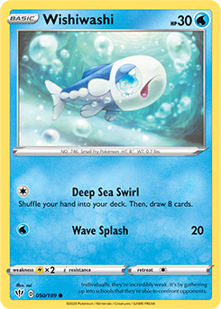 Common Pokémon card Wishiwashi 50/189 from Darkness Ablaze expansion