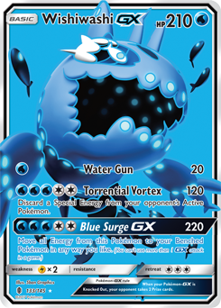 Full Art Pokémon Pokémon card Wishiwashi GX 133/145 from Guardians Rising expansion