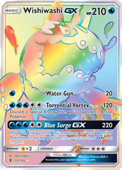 Wishiwashi GX 151/145 Pokémon card from Guardians Rising for sale at best price