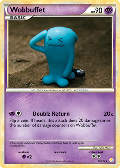 Rare holo Pokémon card Wobbuffet 13/123 from HeartGold SoulSilver expansion