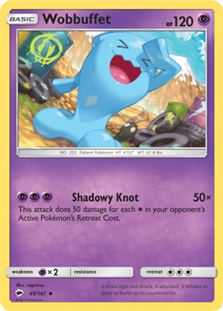 Wobbuffet 49/147 Pokémon card from Burning Shadows for sale at best price
