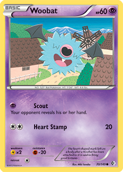 Woobat 70/149 Pokémon card from Boundaries Crossed for sale at best price