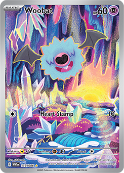 Illustration rare Pokémon card Woobat 119/86 from White Flare expansion