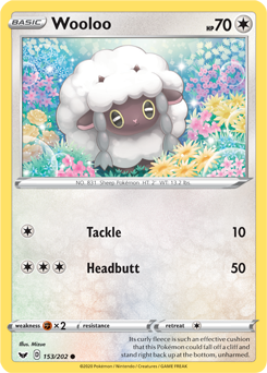 Wooloo 153/202 Pokémon card from Sword & Shield for sale at best price