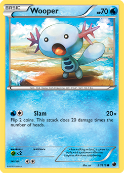 Wooper 21/116 Pokémon card from Plasma Freeze for sale at best price